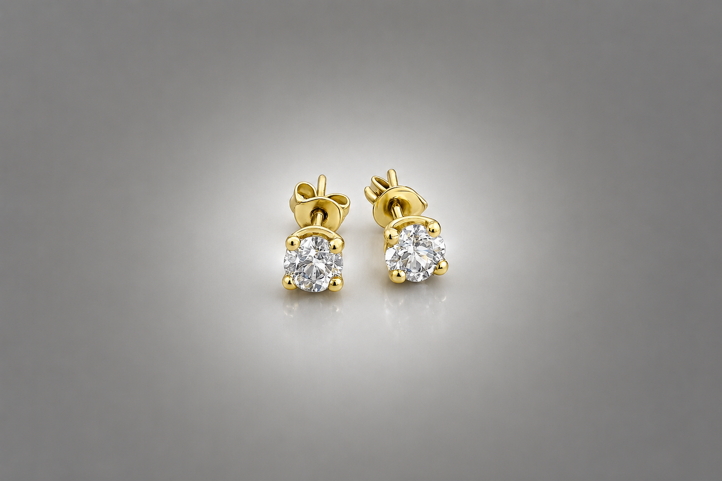 18ct Gold Lab Diamond Set Solitaire Earrings TDW 0.88 SYE2222