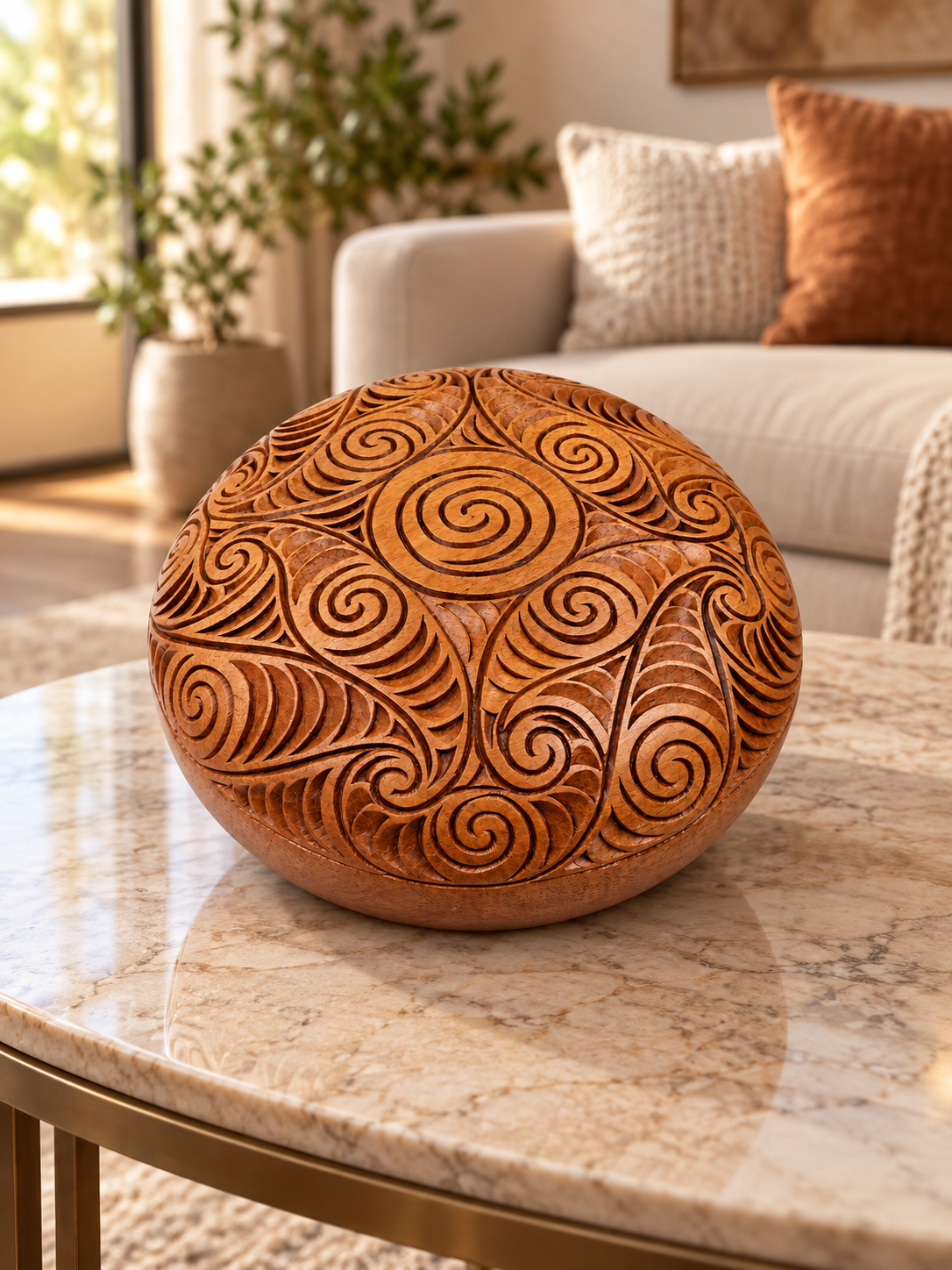 Bowl with Carved Top WA054