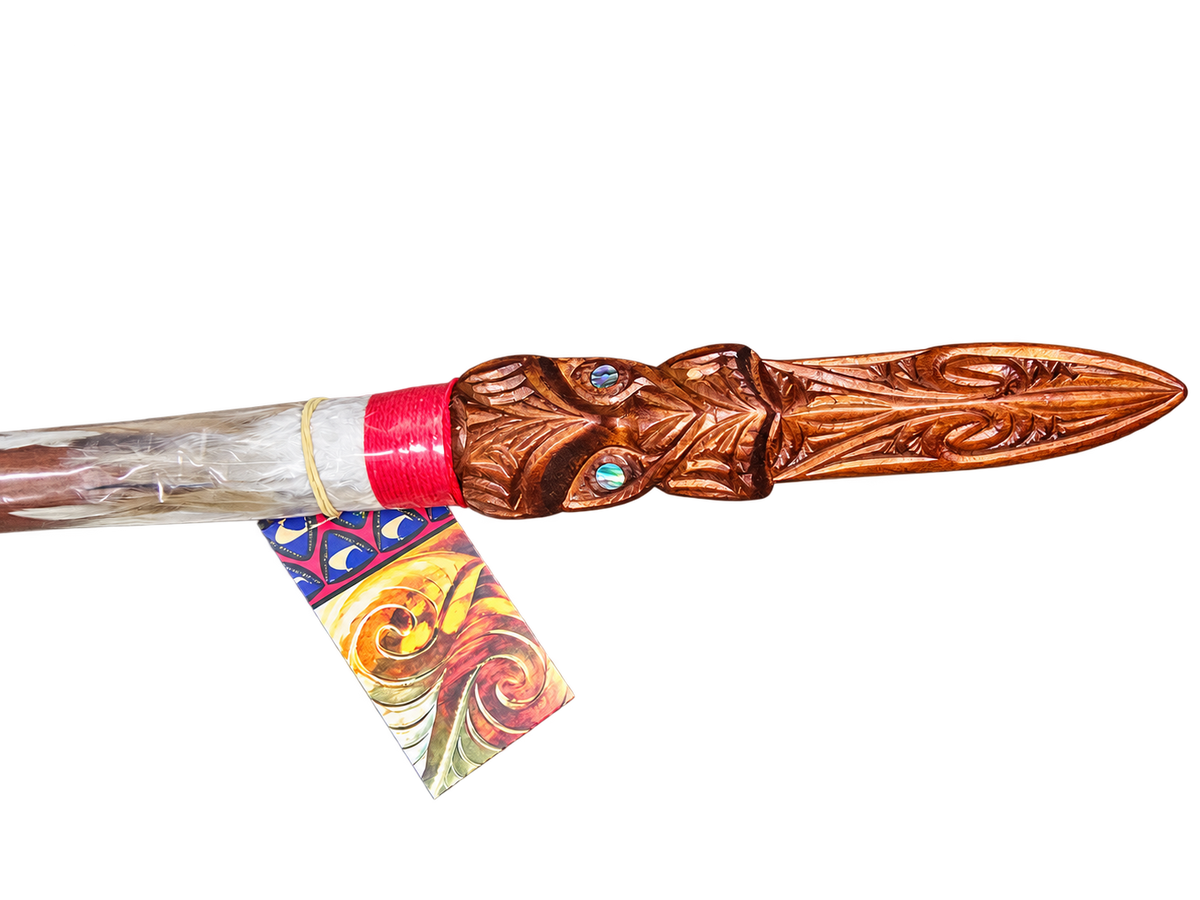 New Zealand Made Wooden and Full Size Taiaha WM978 with Paua 21