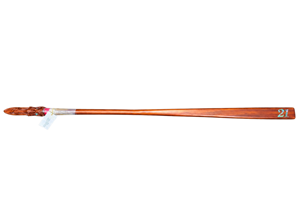 New Zealand Made Wooden and Full Size Taiaha WM978 with Paua 21