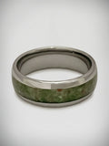 New Zealand Greenstone And Tungsten Carbide Ring 8mm