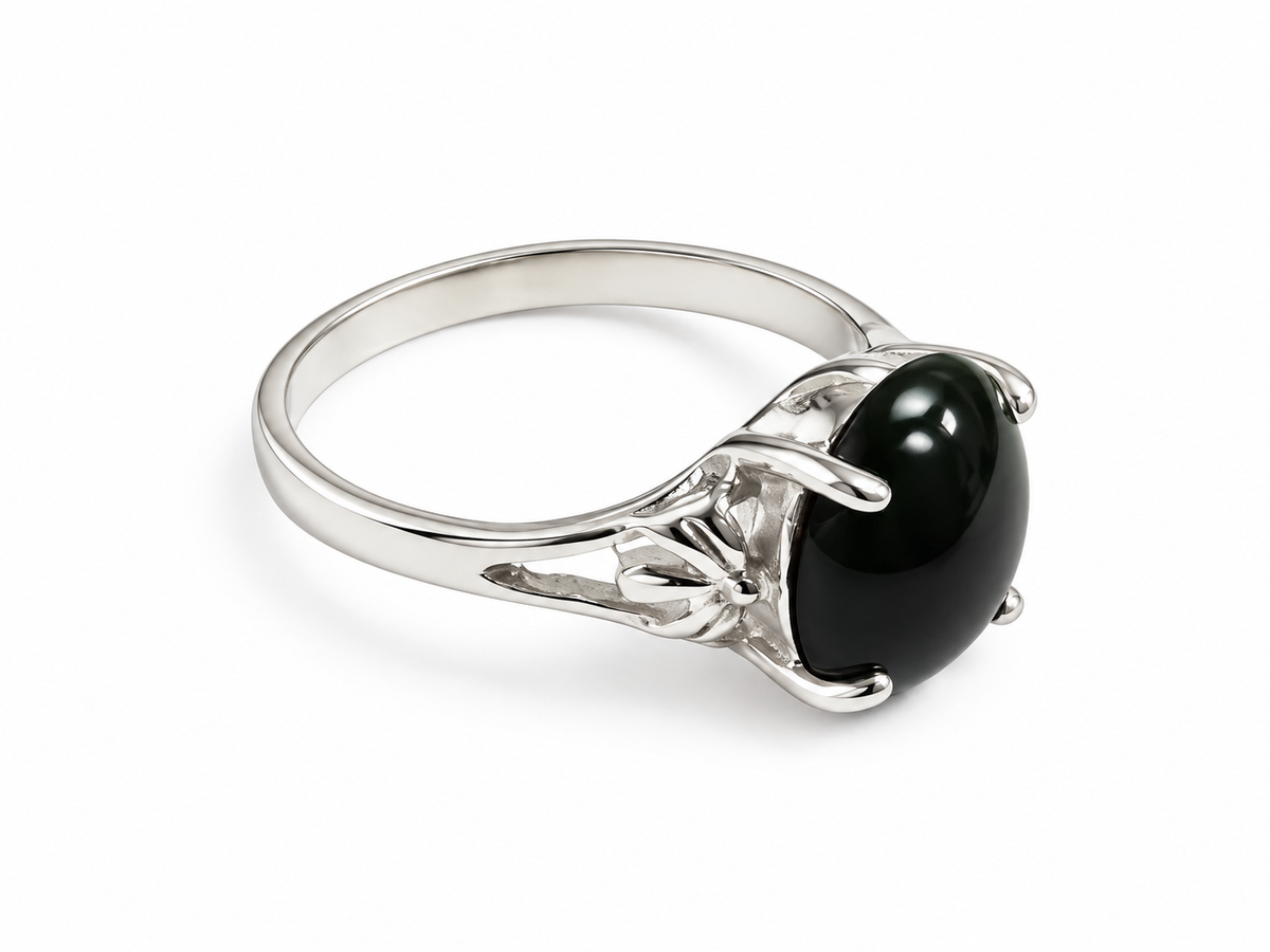 Stg Silver Greenstone set Ring ALX513
