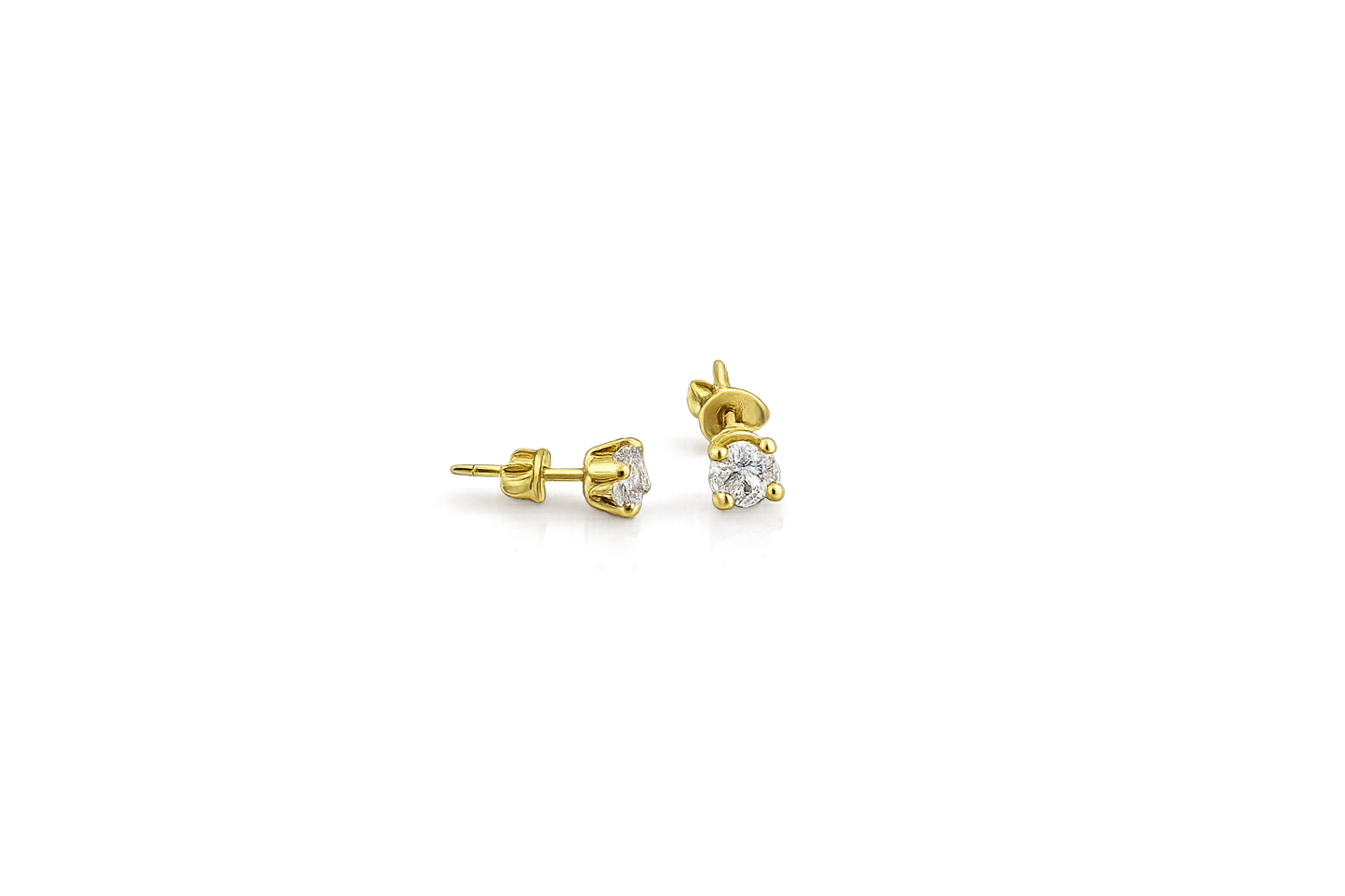 18ct Gold Lab Diamond Set Solitaire Earrings TDW 0.88 SYE2222