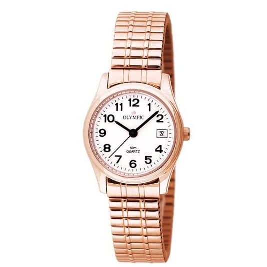 Olympic Ladies Rose Expanding Large Band Watch - 53034