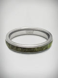 New Zealand Kawakawa Greenstone & Tungsten Carbide Ring 4mm