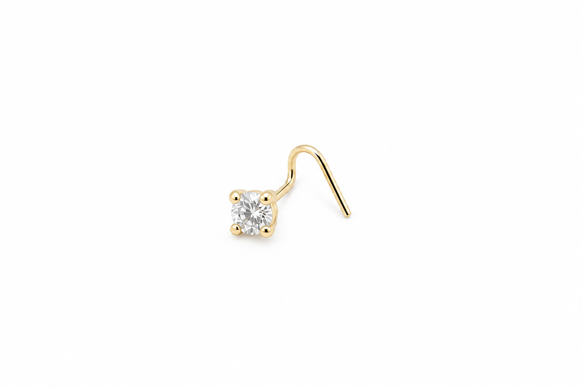 9ct Gold Lab Grown Diamond Nose Stud 0.08ct