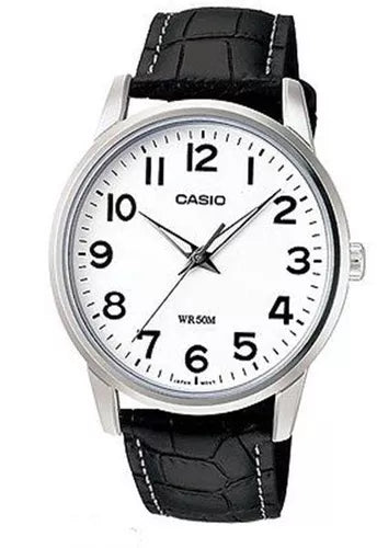 Casio Full Figure Analogue Leather Strap Watch MTP1303L-7B