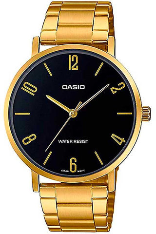Casio Black/Gold Analog Watch - MTP-VT01G-1B2