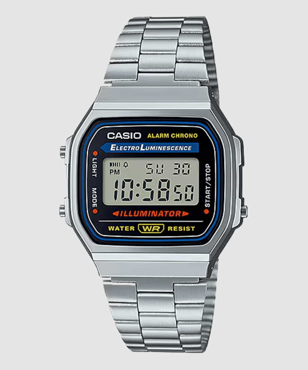 Casio Vintage Silver Digital Watch - A168WA-1