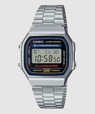 Casio Vintage Silver Digital Watch - A168WA-1