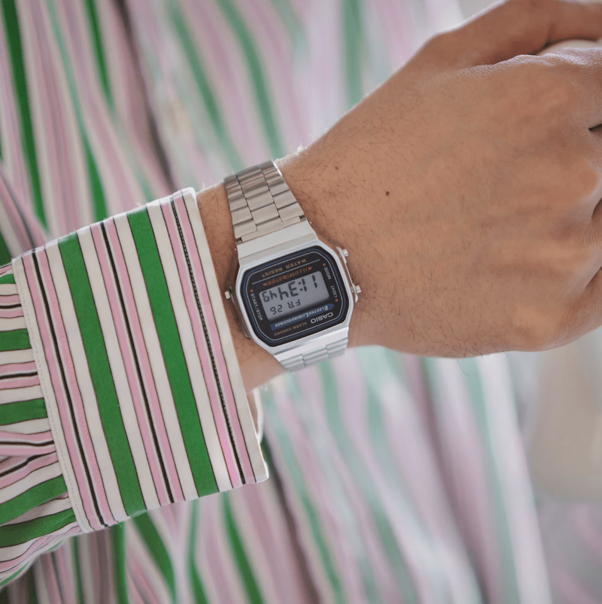 Casio Vintage Silver Digital Watch - A168WA-1