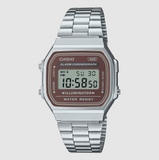 Casio Vintage Silver/Brown Digital Watch - A168WA-5A
