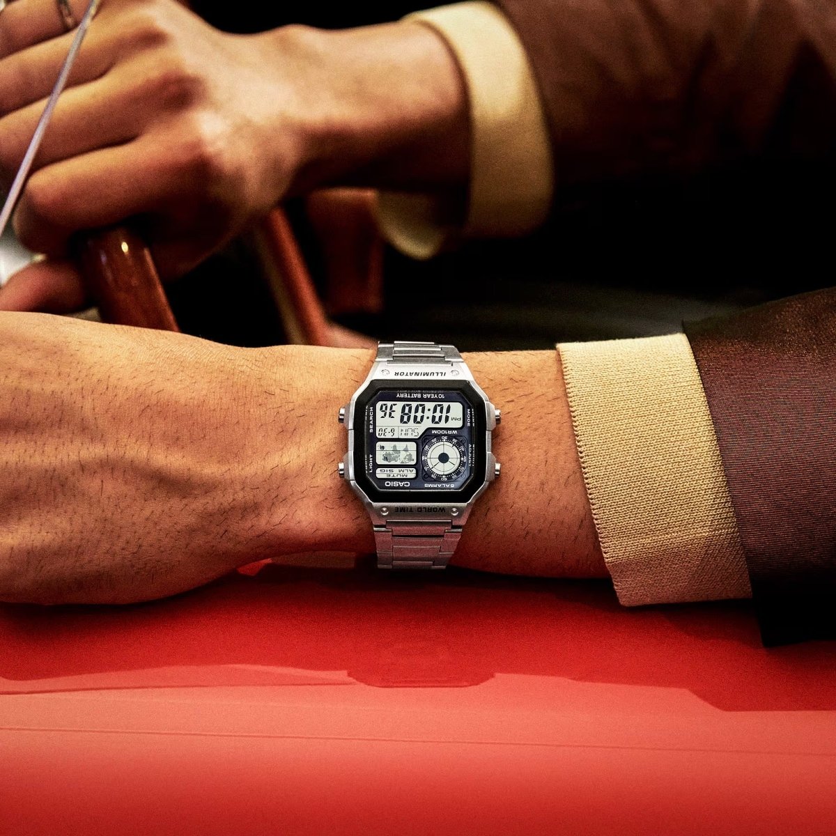 Casio Classic Silver Digital Watch - AE1200WHD-1A