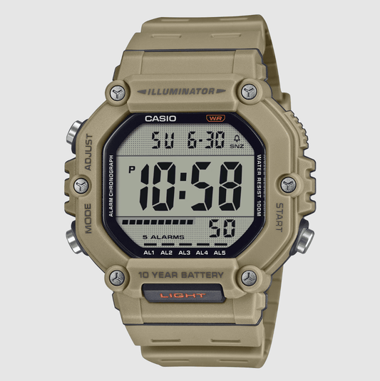 Casio Large Digital Light Brown Watch - AE1600H-5A