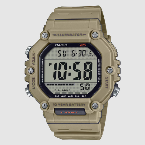 Casio Large Digital Light Brown Watch - AE1600H-5A