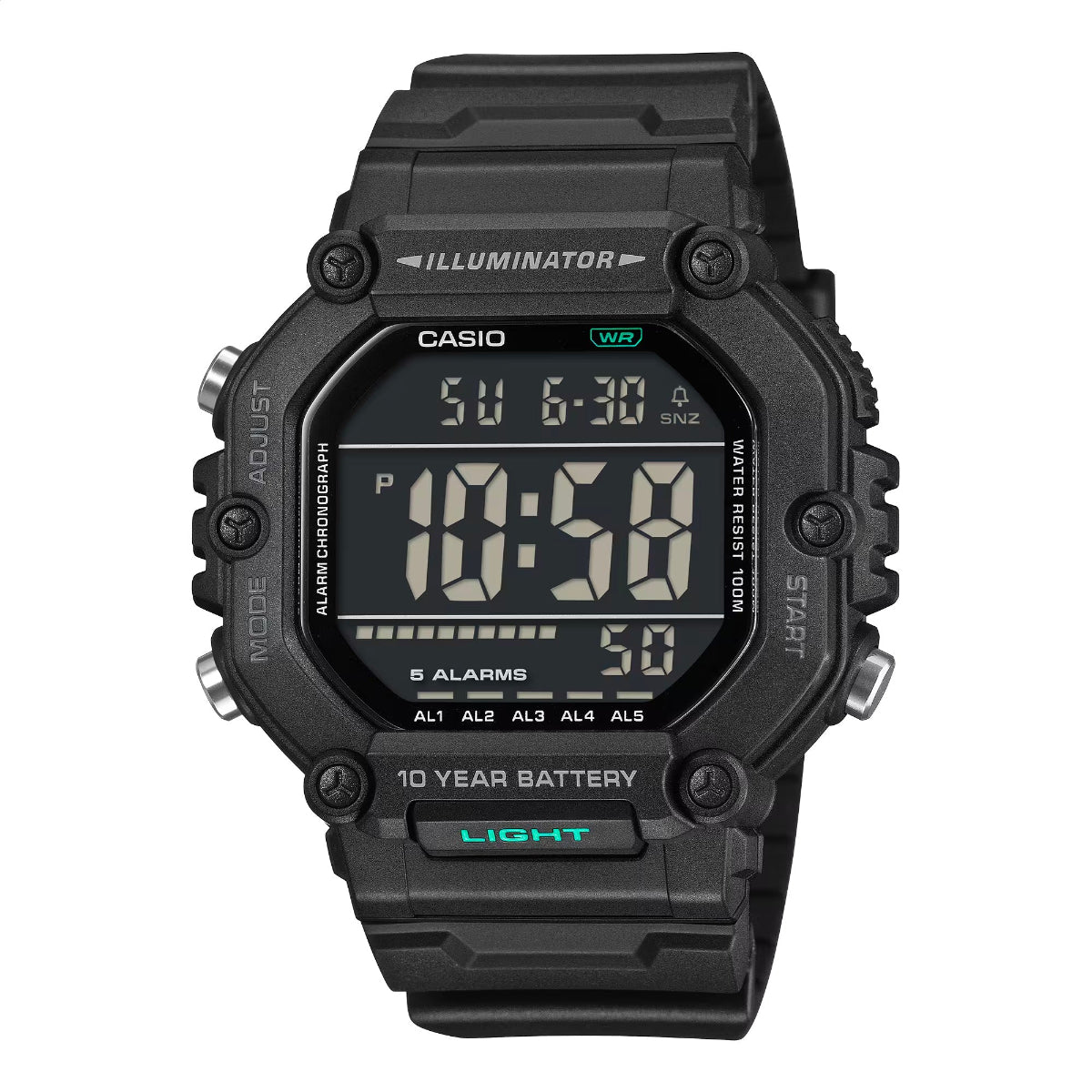 Casio Large Digi Watch - AE1600HX-1B extra Long Strap