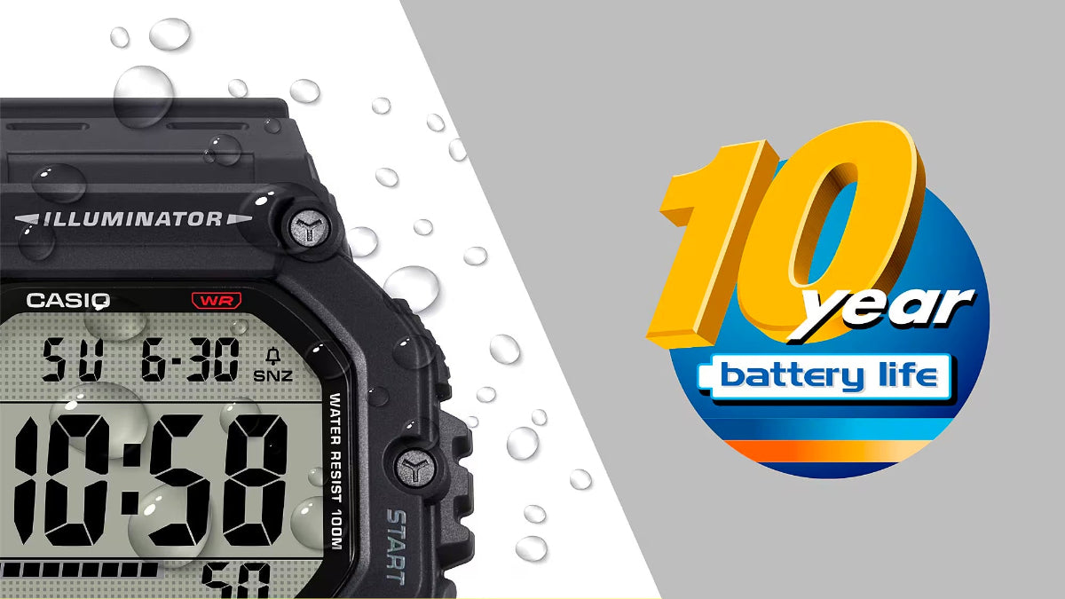 Casio Large Digi Watch - AE1600HX-1B extra Long Strap