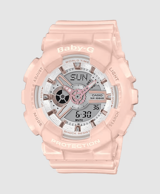Baby-G Pastel Pink Metallic Digit-Analog BA-110RG-4A
