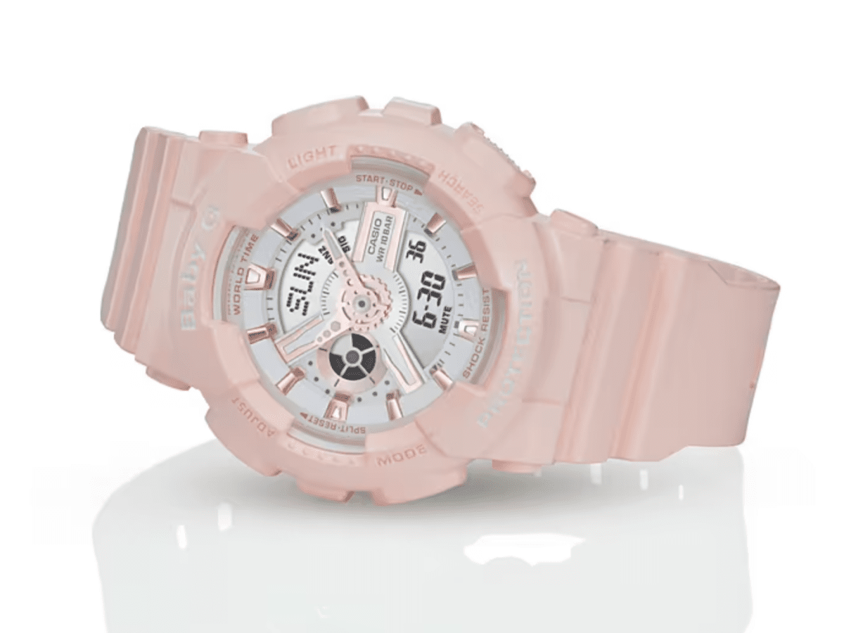 Baby-G Pastel Pink Metallic Digit-Analog BA-110RG-4A