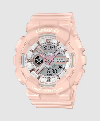Baby-G Pastel Pink Metallic Digit-Analog BA-110RG-4A