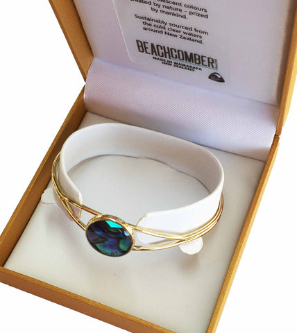 New Zealand Paua Gold Plated Bangle BBJ1105BG