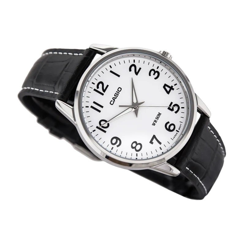 Casio Full Figure Analogue Leather Strap Watch MTP1303L-7B