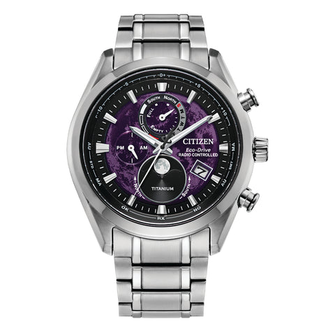 Citizen Tsuki-yomi Super Titanium Purple Dial Moonphase BY1010-81Z
