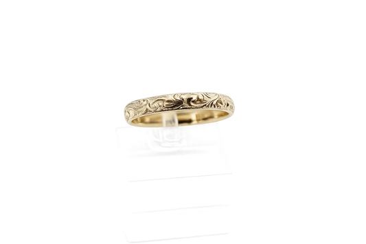 9ct Gold Antique Wedding Band J1258 3mm