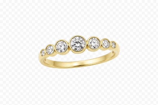 ladies 9ct gold dress rings 9ct Yellow Gold Diamond Set Round Cluster Ladies Dress Ring