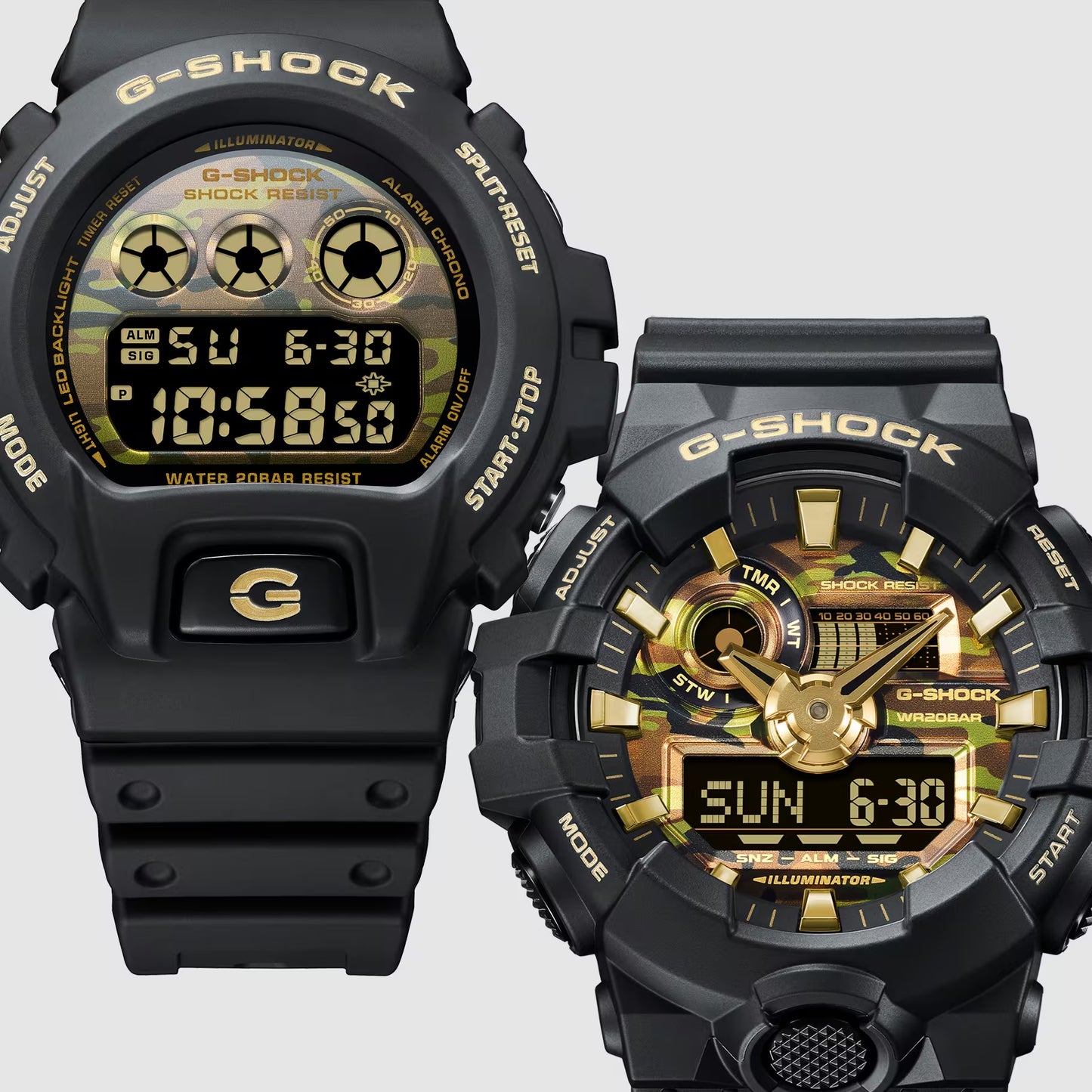Gshock BOLD CAMO SERIES CAMO AND GOLD DW6900CF-1D