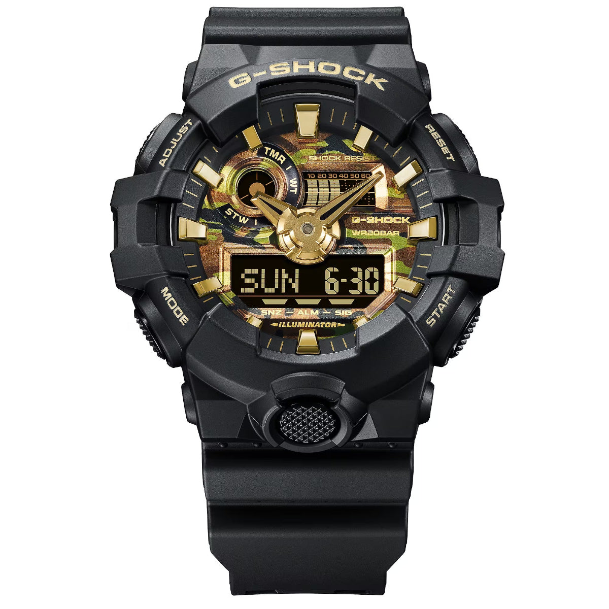 Gshock BOLD CAMO SERIES CAMO AND GOLD GA700CF-1A