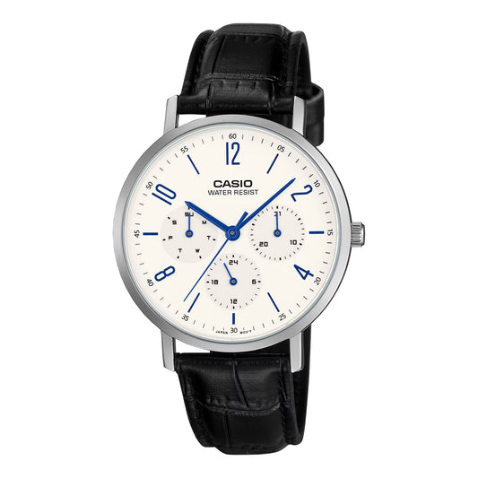 Casio Analogue White Dial Leather MTP-VT06L-7B