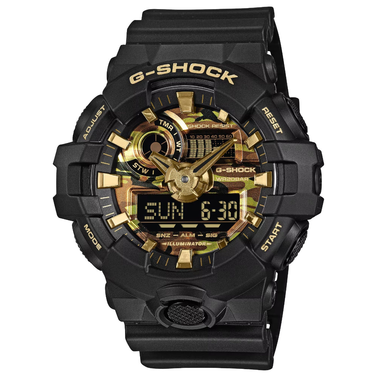 Gshock BOLD CAMO SERIES CAMO AND GOLD GA700CF-1A