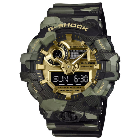 Gshock BOLD CAMO SERIES CAMO AND GOLD GA700CMG-3A