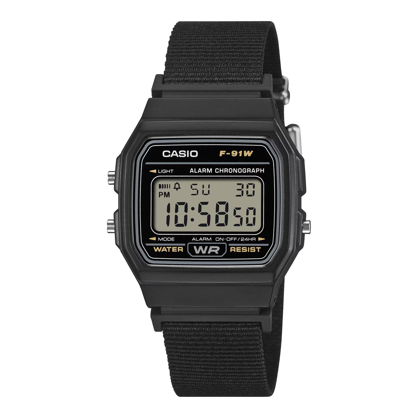 Casio Mens Digital Retro Cloth Band F91WF-1A