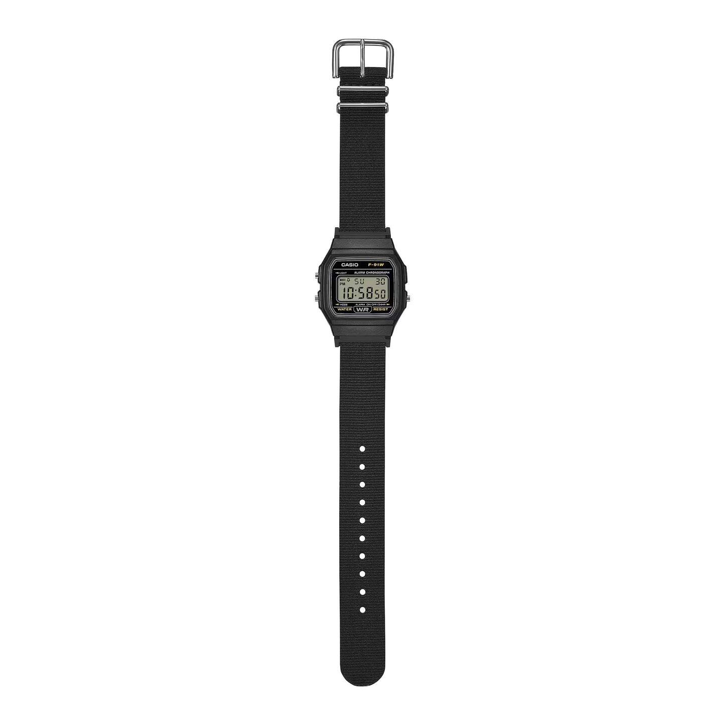 Casio Mens Digital Retro Cloth Band F91WF-1A