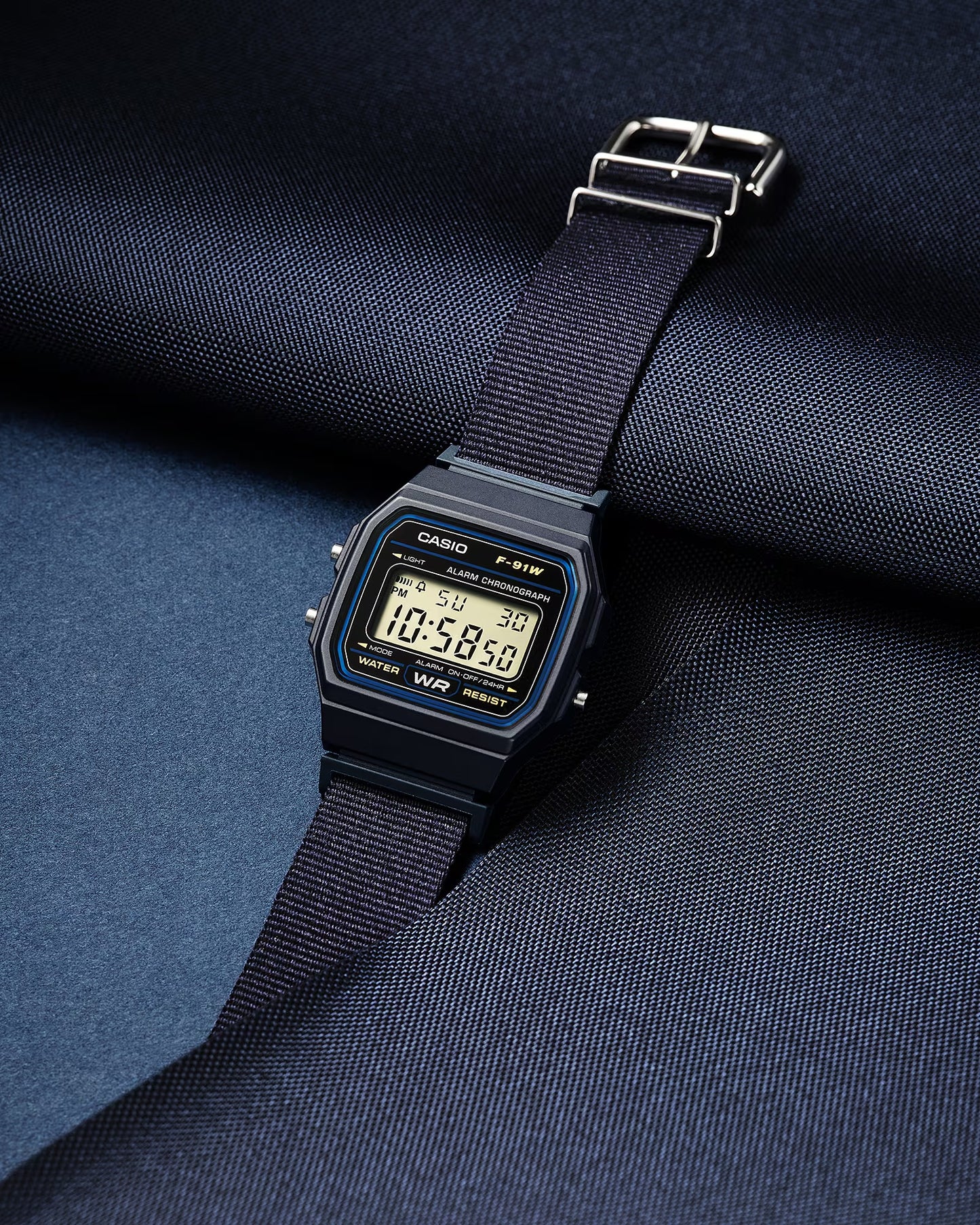 Casio Mens Digital Retro Cloth Band F91WF-2A