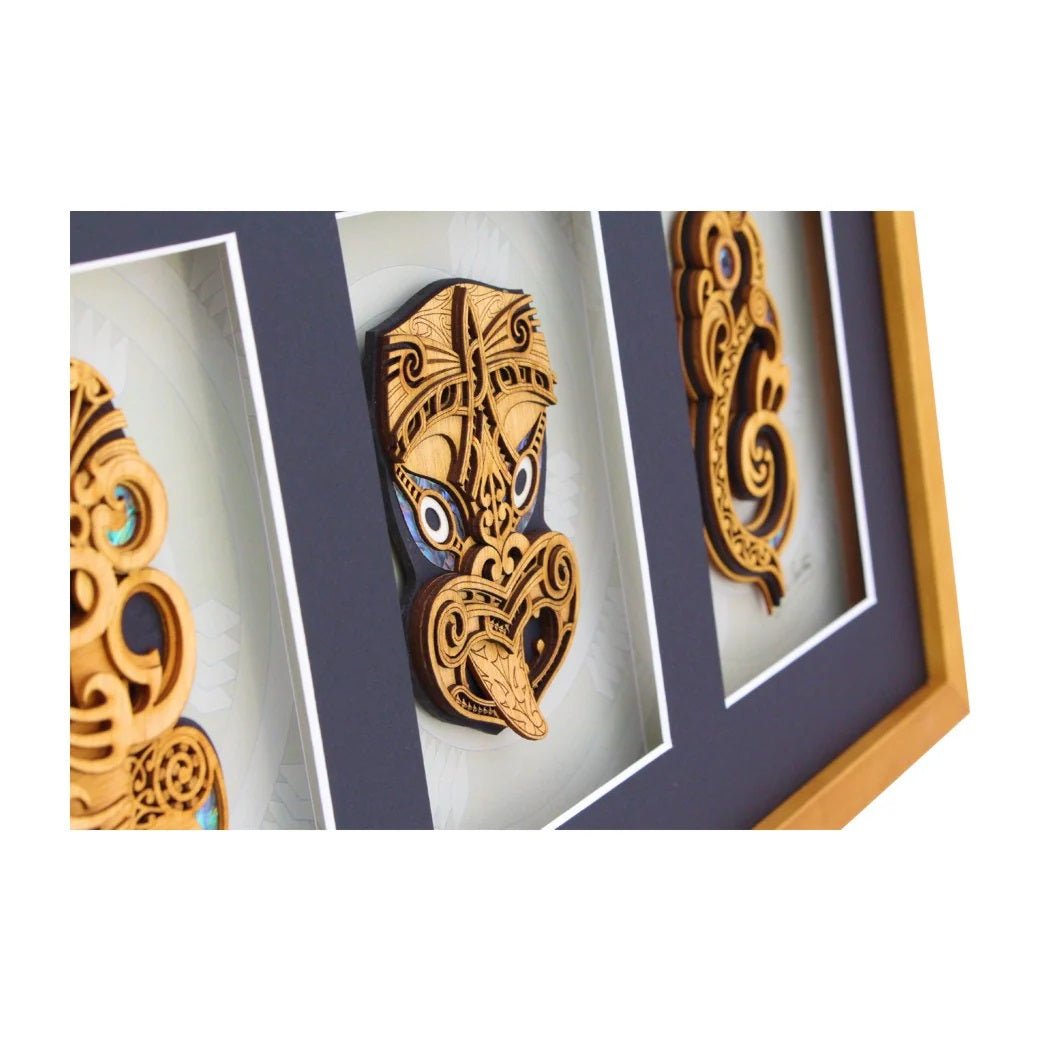 Premium Large Triple Carving Maori Artwork FHL3