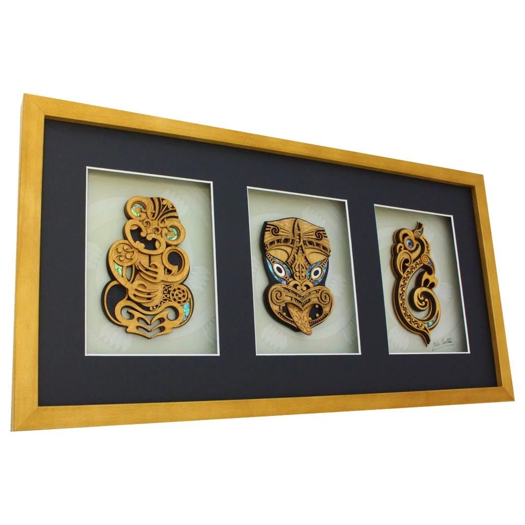 Premium Large Triple Carving Maori Artwork FHL3