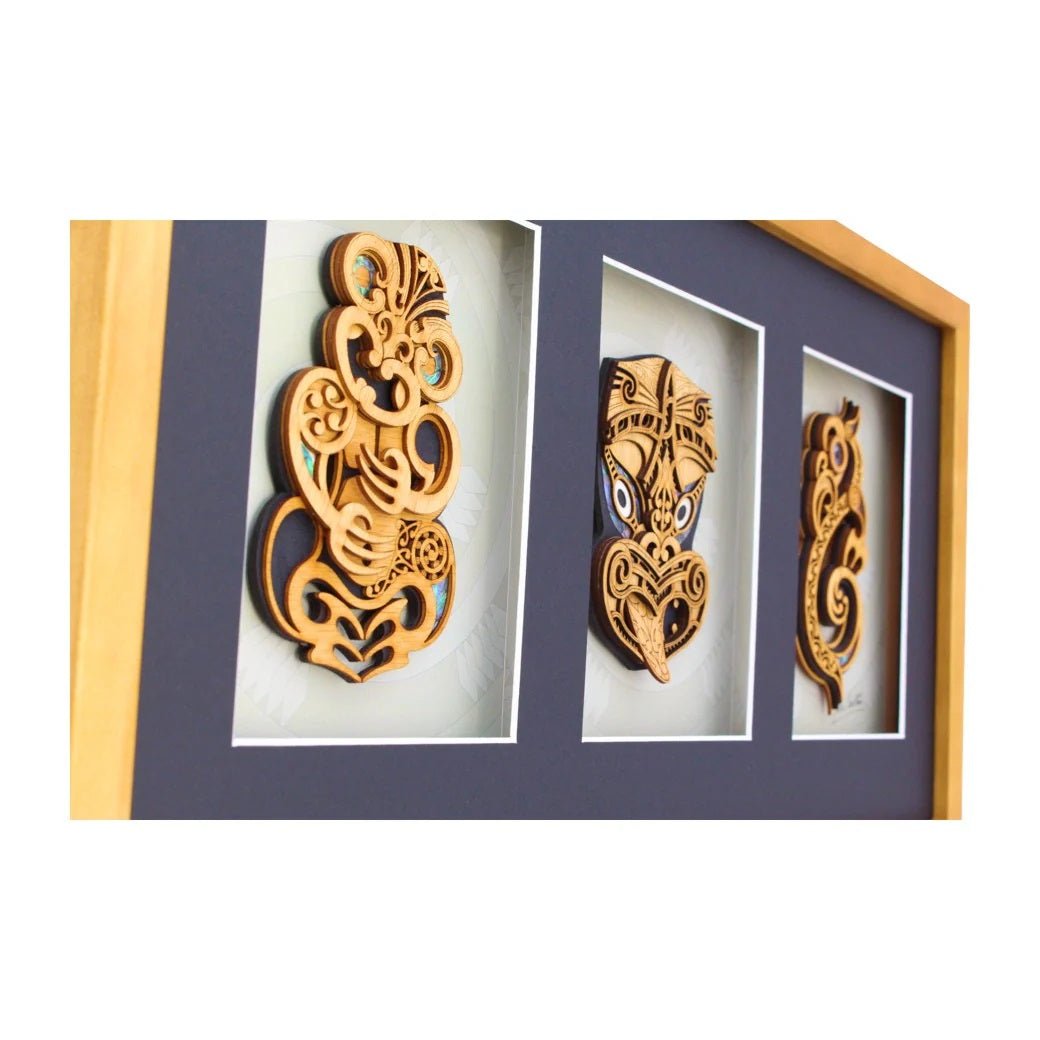 Premium Large Triple Carving Maori Artwork FHL3