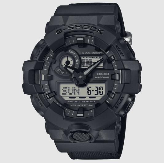 G Shock Analog/Digit Nylon Band Black Watch - GA-700BCE-1A