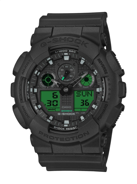 GShock Duo Black and Electro Green GA100BEG-1A