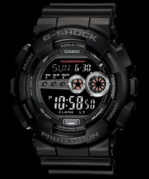 G Shock Mens Digital Black Dial (GD-100 Series) Watch - GD-100-1B