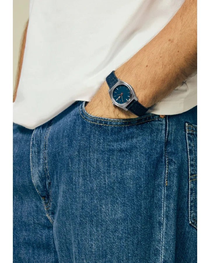 Nixon Silver/Indigo Medium Time Teller Denim Watch - A1412-5259