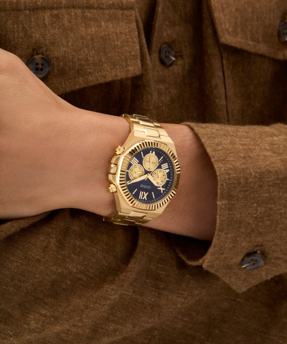 GUESS Mens Equity Gold Tone Multi-function Watch GW0703G6