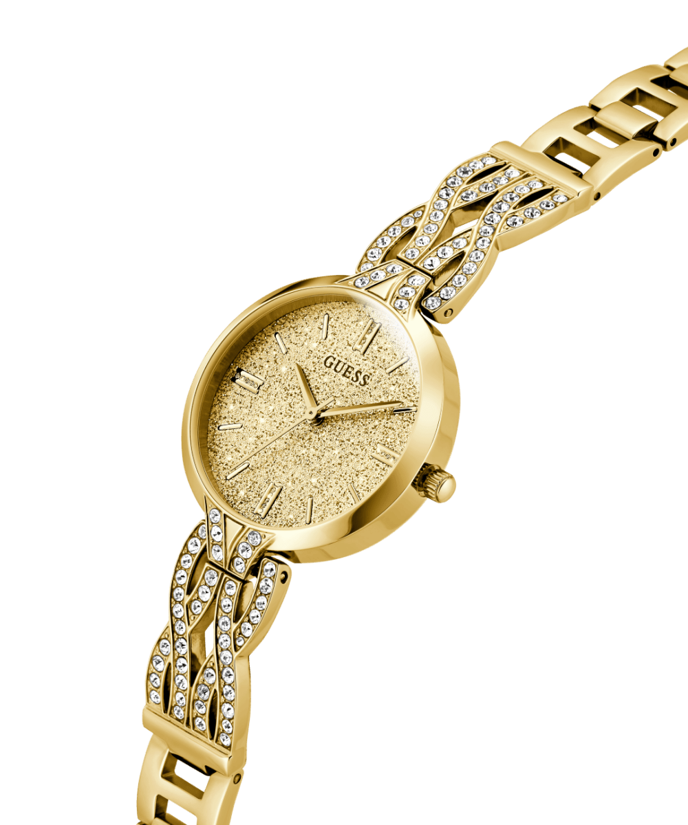 GUESS Ladies Gold Tone Coral Gltiz Analog Watch GW0868L2