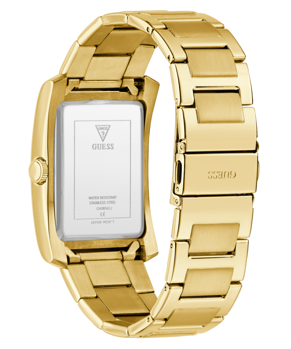 GUESS Gold Tone Clyde Rectangle Watch GW0896G2
