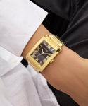 GUESS Gold Tone Clyde Rectangle Watch GW0896G2