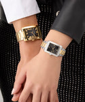 GUESS Gold Tone Clyde Rectangle Watch GW0896G2