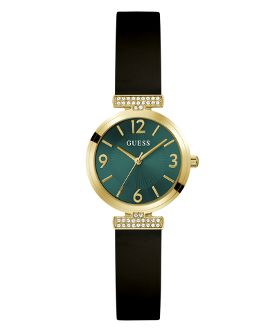 GUESS Ladies Black Gold Tone Array Analog Watch GW0912L4